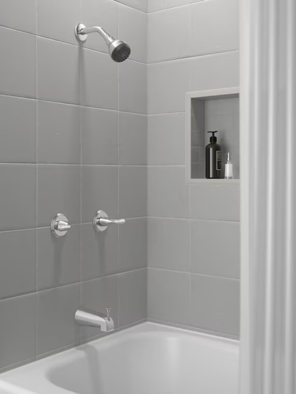 Project Source Rutland Chrome 2-handle 3-in Round Bathtub and shower Faucet with